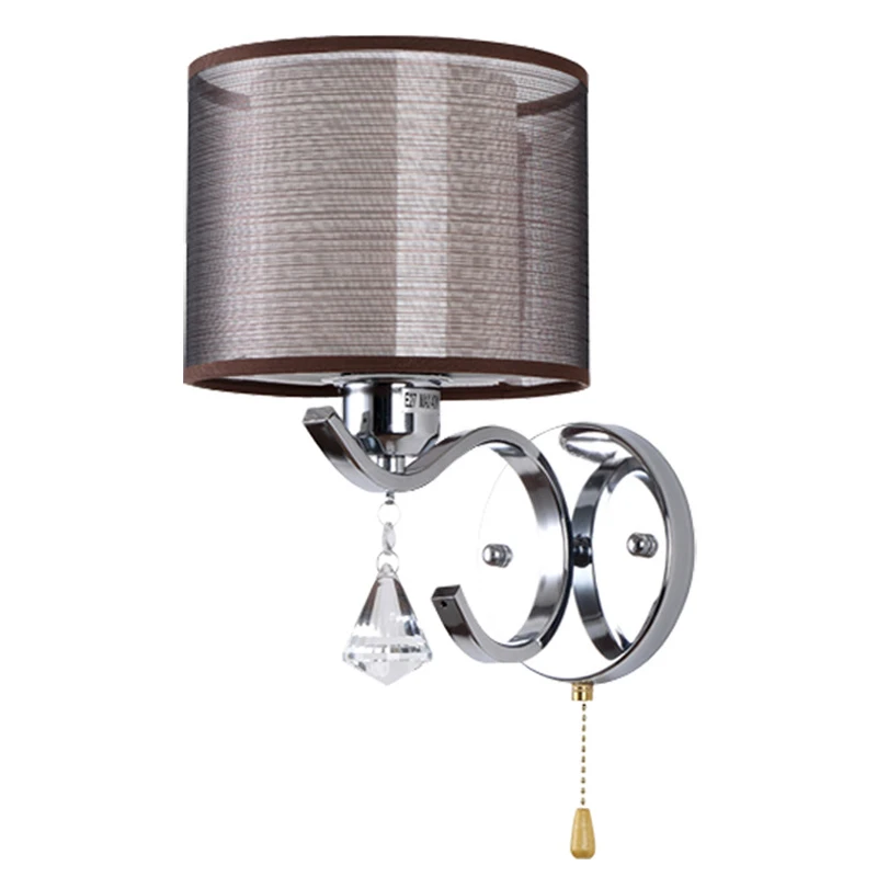 Nordic-modern-iron-LED-Wall-Lamps-with-coffee-color-cloth-lampshade-Home-Bedroom-bedside-aisle-Wall (3)
