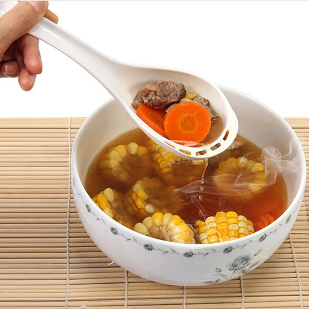 1 Pc Hot Pot Spoon Dual-purpose Side Leakage Plastic Drain Home Noodles Colander Kitchen Supplies |