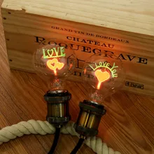 1 шт., декоративный светильник в стиле Эдисона G80 E27 с нитью накаливания, винтажный декоративный светильник в виде цветка розы, праздничный светильник для дома