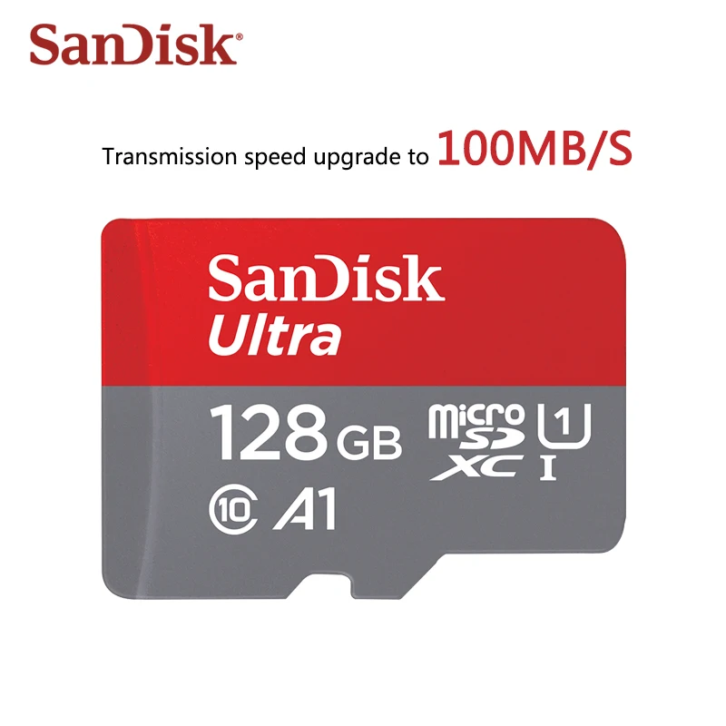 Двойной Флеш-накопитель SanDisk memory card A1 128 ГБ 100 МБ/с. micro SD карта, 32 ГБ, класс 10 SDXC 64 GB Ultra SDHC 32 Гб оперативной памяти, 16 Гб встроенной памяти, UHS-I блок для TF карты памяти