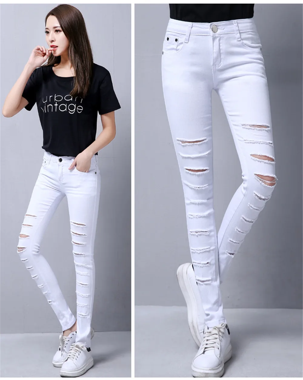 Whole cotton Hollow out hole Elastic force Pencil pants Leggings high waist jeans woman skinny women jeans mujer jean plus size