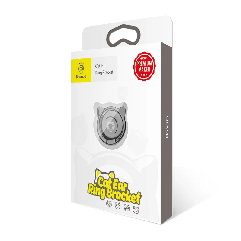 Baseus Cat Ear Finger Ring Holder 360 Degree Mobile Phone Ring Smartphone Stand For iPhone X Samsung S10 Fit Magnetic Car Holder