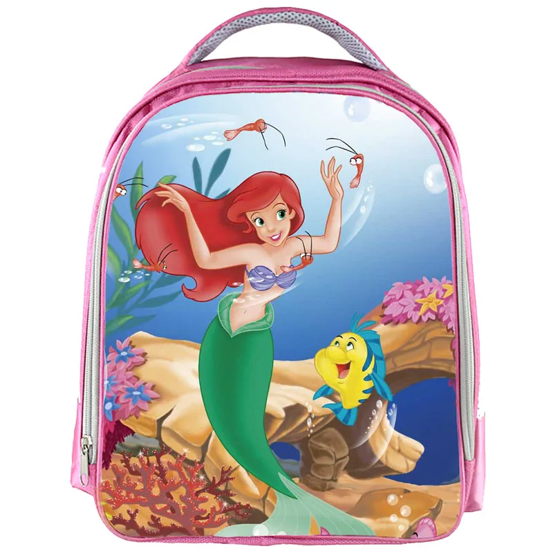 

13inch Little Mermaid Backpack School Bags Pencil Bag Set Cute Printed School Backpack Girls Bookbag Children Gift Customized