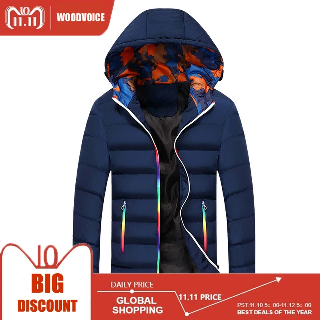 

New Fashion Men's Cotton Overcoat Winter Thicken Jacket Men Coat Male Down Jacket Hooded Parkas Hombre Padded Plus Size Mantel