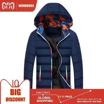 

New Fashion Men's Cotton Overcoat Winter Thicken Jacket Men Coat Male Down Jacket Hooded Parkas Hombre Padded Plus Size Mantel