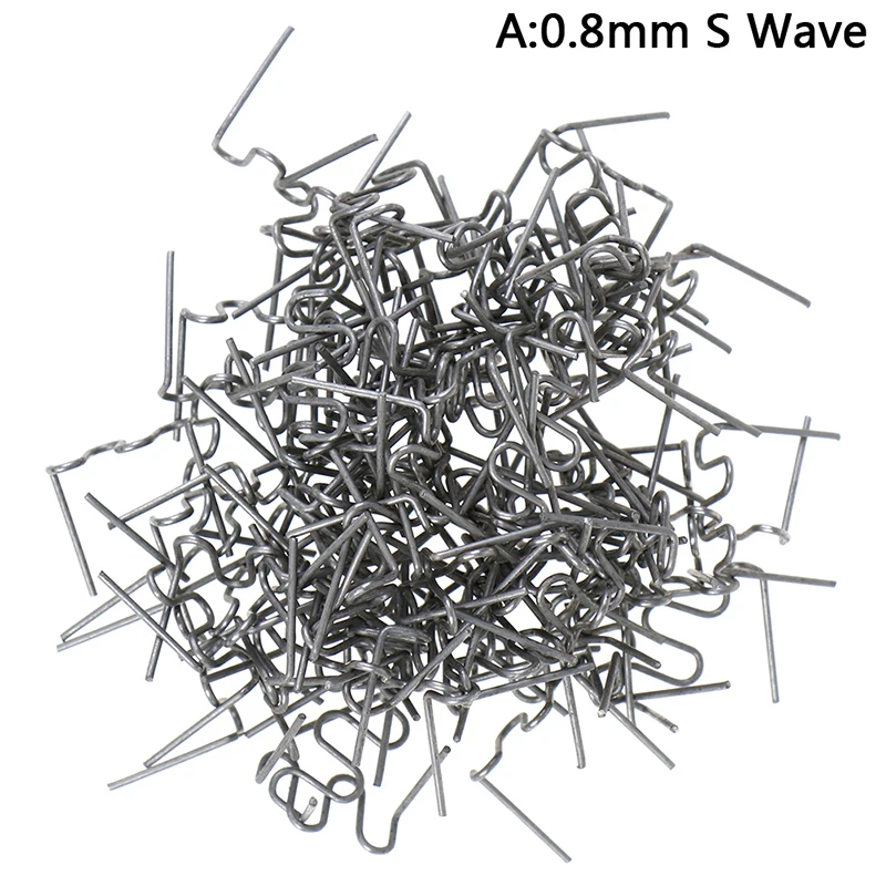 100 шт./компл. Универсальный Precut 0,6 мм-0,8 мм горячая волна плоские скобы для пластиковый степлер ремонт сварщика инструмент для ремонта оптом