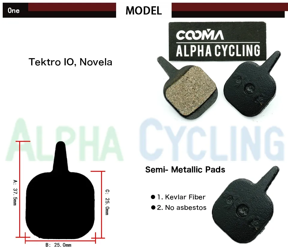 Велосипедные тормозные колодки для TEKTRO диск IO тормоза, Черная смола, 4 пары Черная смола