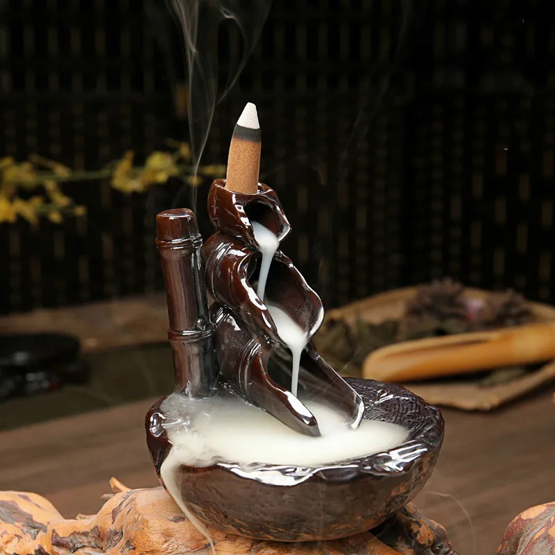 YXY Mountain Stream Smoke Backflow Incense Burner Ceramic Cone Tower