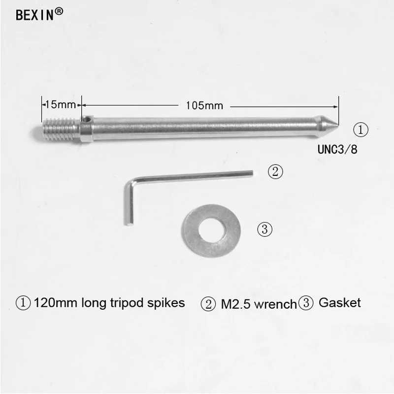 Аксессуары для фотосъемки 3/8, запасная часть камеры, длинный штатив, шипы, ножной винт, ножка, гвоздь для Gitzo Benro, монопод, штатив