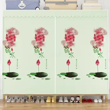 

Simple cloth wardrobe all steel frame steel tube thickening thickening 28mm home bedroom single double wardrobe