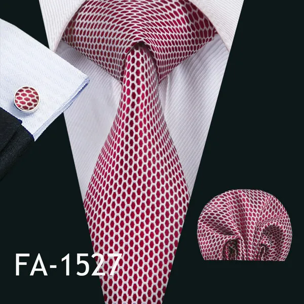 Новое поступление, мужской галстук для мужчин, 16 цветов, набор галстуков, модный, шелк, галстук на шею, Hanky, запонки, набор для свадьбы, вечеринки, бизнеса - Цвет: FA-1627