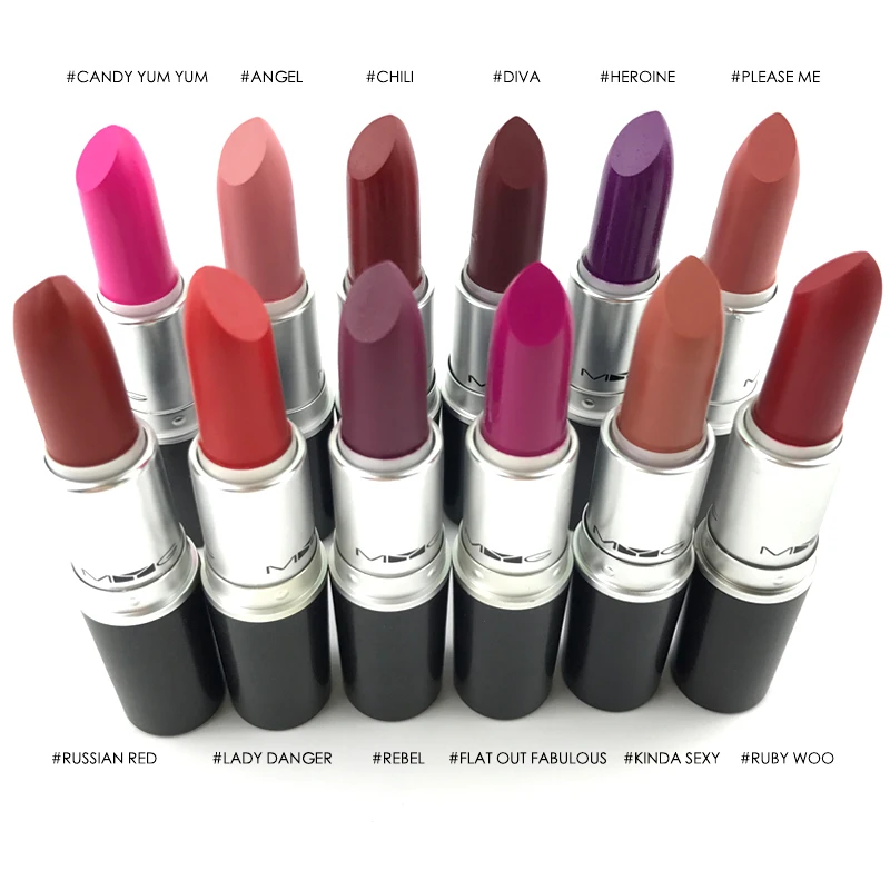 

24PCS High Quality Brand Matte Lipstick Makeup Diva Angel Chili Beauty Color Lipstick 16 Colors Choose Free Shipping