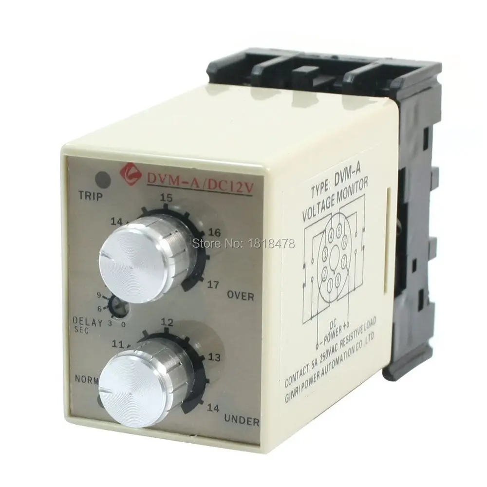 DVM A/12V DC 12V DC24V DC48V Adjustable Over/Under Voltage Monitoring