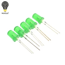 100PCS 5mm Diffuse Grün LED Diode DIP Runde Weitwinkel Durch Loch 2 Pin LED Licht Emittierende Diode lampe 520-535NM 1,8-2,0 V