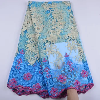 

2018 African Tulle Lace Fabric High Quality African Lace Wedding Fabric For Dress Embroidery Nigerian French Lace Fabrics A1364