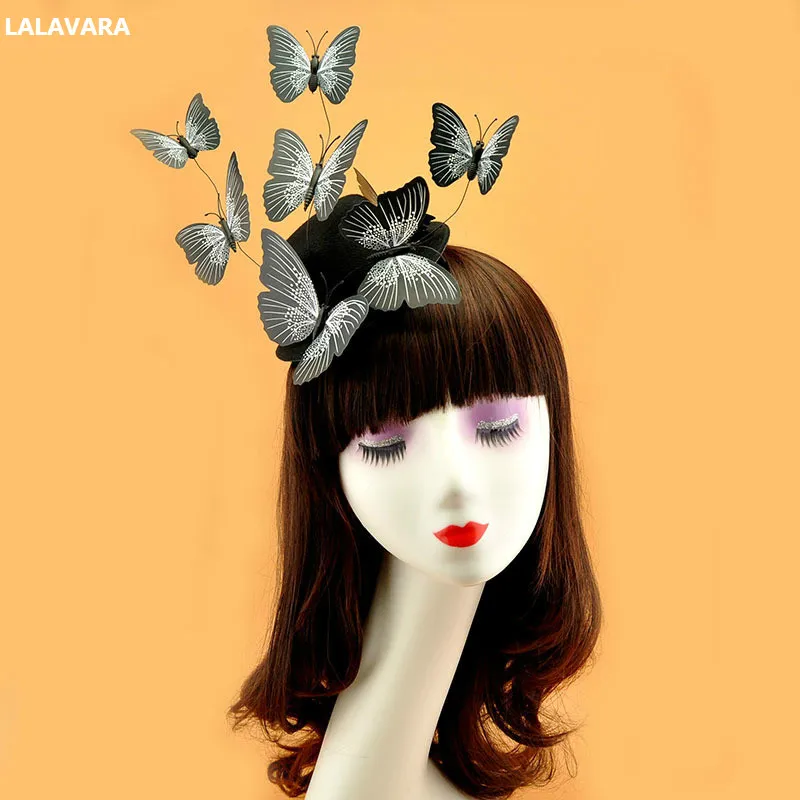 LALAVARA пользовательские венок для невесты Свадебная вечеринка девушки женские аксессуары для волос - Цвет: Черный