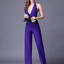 Стиль Для женщин Комбинезоны для женщин Лето рукавов эластичный комбинезон тонкий фиолетовый, черный синий 3 цвета для отдыха Широкие брюки D147