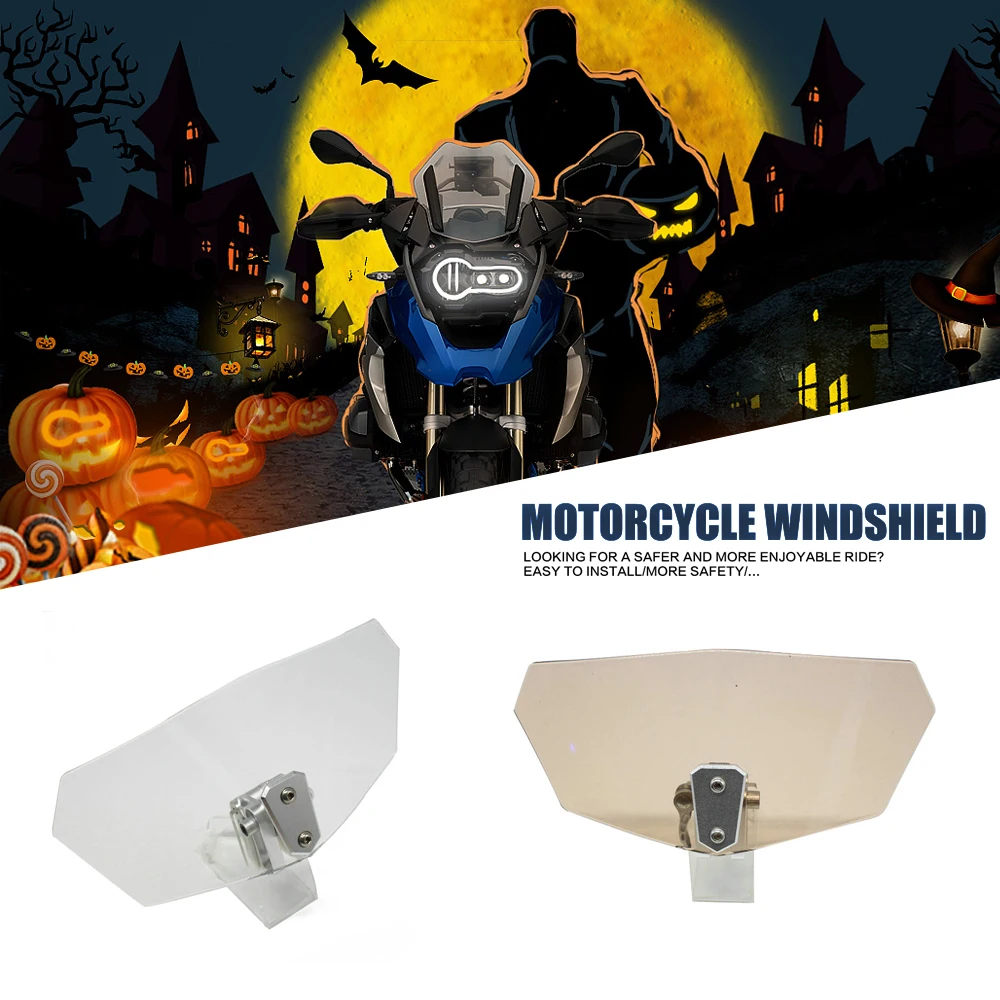 

Motorcycle Adjustable Clip On Windshield Windscreen Extension Spoiler Wind Deflector For BMW For HONDA For Suzuki Universal