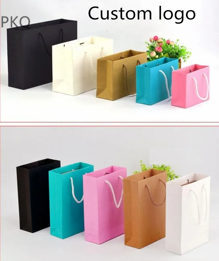 Buy 20pcs Paper bags with handles High Quality Simple