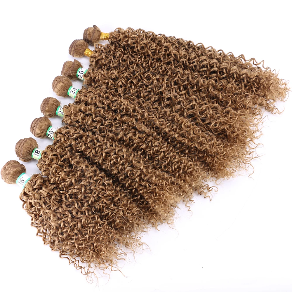  100 gram one piece Kinky curly High temperature Synthetic hair extensions 613# hair weaving