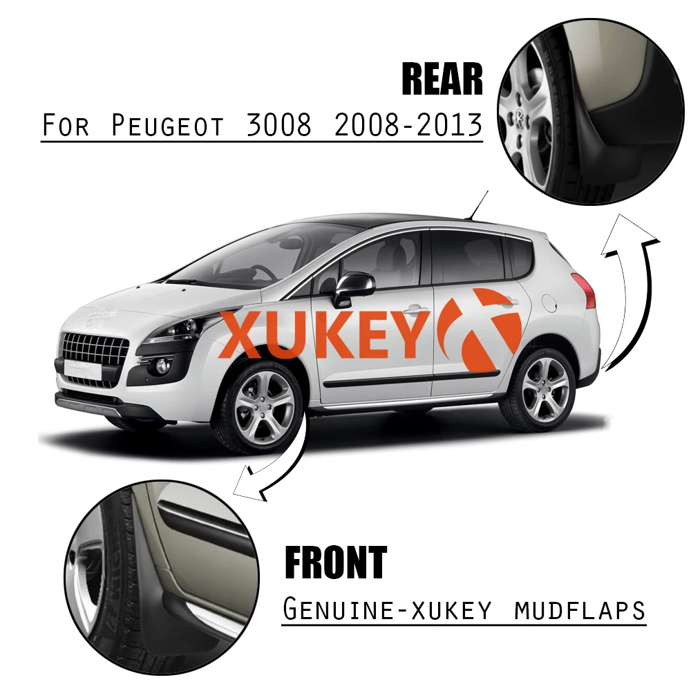 Брызговики для Peugeot 3008 2008 2013 передние и задние|car mud flaps|mud flapsmud flaps for car |