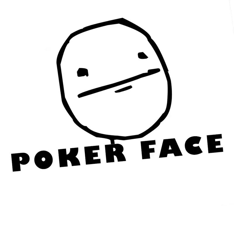 Jdm Funny Poker Face Cartoon Meme Vinyl Car Sticker Bumper Art