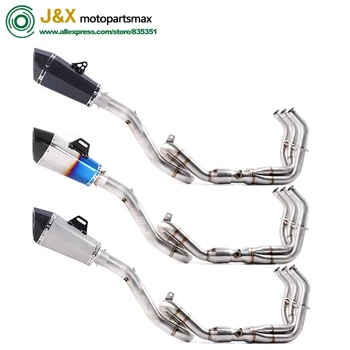 

Motorcycle Carbon Fiber Exhaust Muffler Escape Full System Slip On Middle pipe For yamaha MT-09 FZ-09 MT09 FZ09 2014-2017