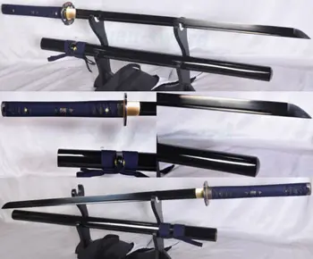 

HAND MADE BLACK 1060 CARBON STEEL JAPANESE SAMURAI NINJA SWORD FULL TANG SHARP