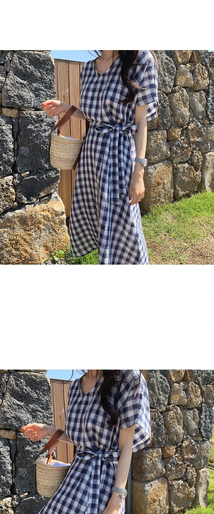 Модное клетчатое корейское дизайнерское платье в консервативном стиле, хлопковое тонкое винтажное платье INS Prairie, женское повседневное летнее платье