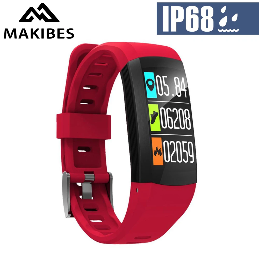Makibes G04 Smart Bracelet Men Women Heart Rate Monitor Fitness Tracker GPS IP68 Waterproof 0.96\