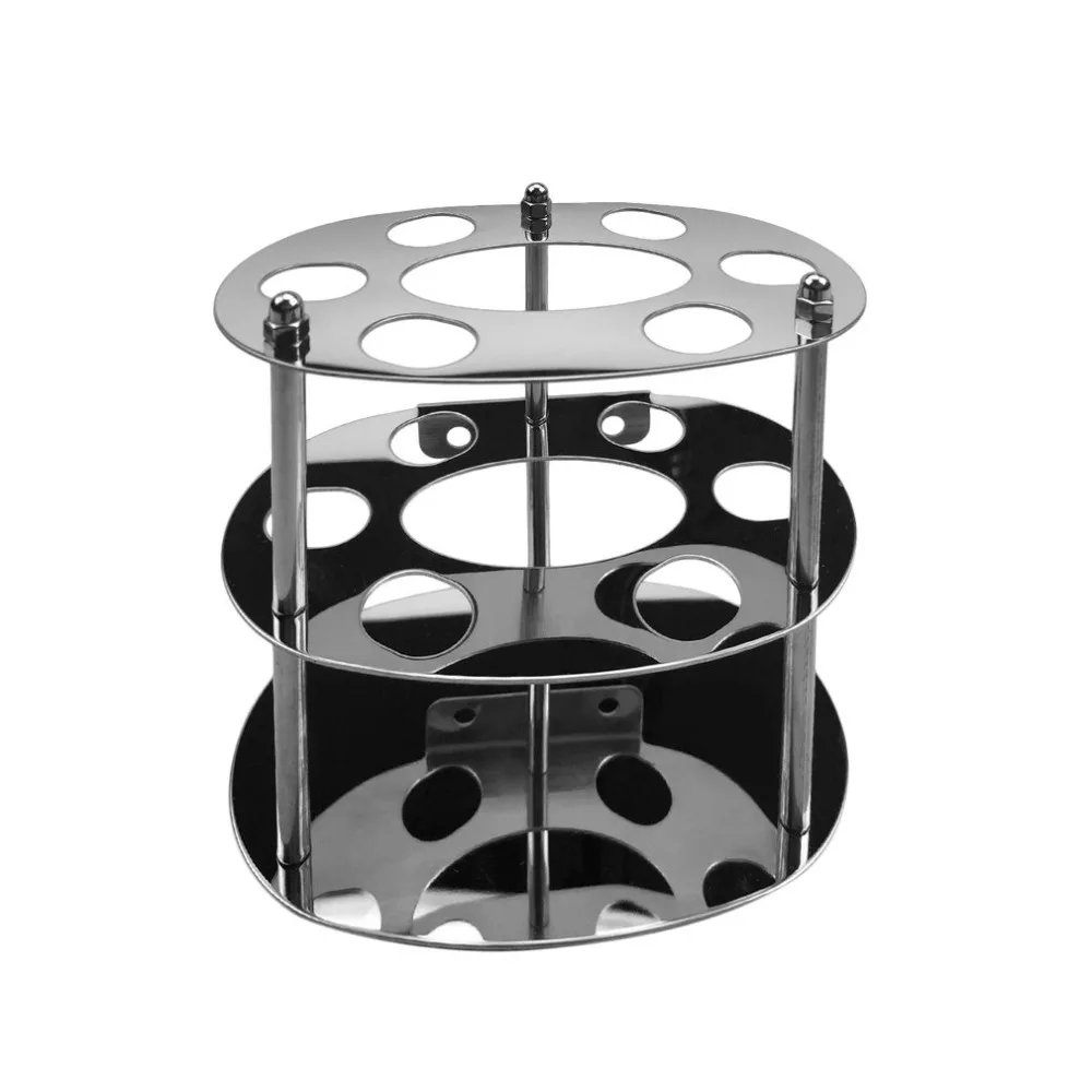 6 Holes Stainless Steel Ware Polishing Toothbrush Holder Shelf Round