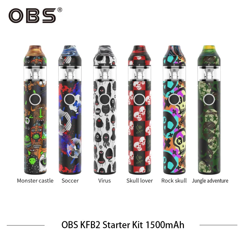 

Original OBS KFB2 Vape Pen Kit Electronic Cigarettes 1500mah Battery Pen with 2ml MTL Artomizer 0.6Oohm S1 Mesh 1.2ohm N1Coils