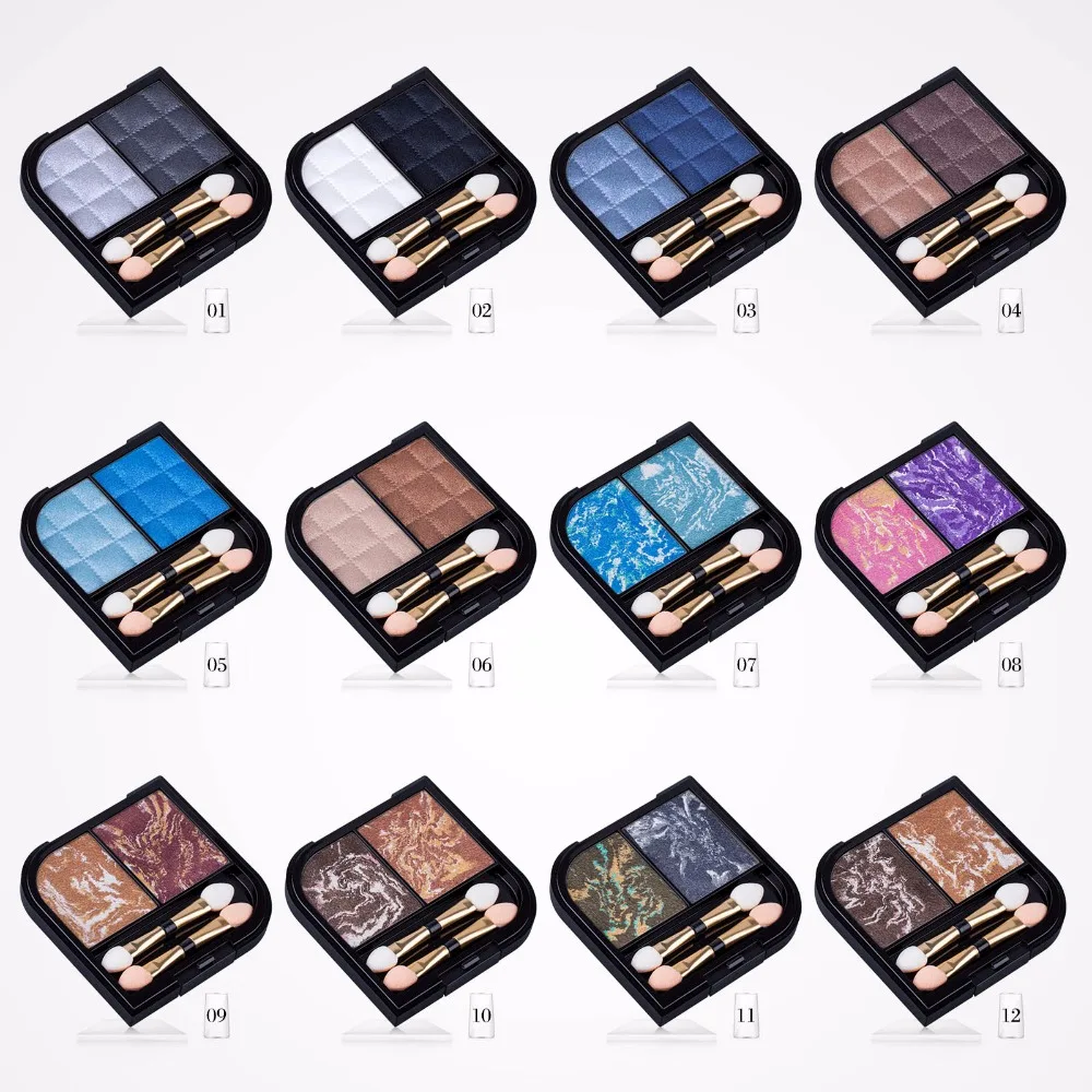 

Perfect Summer Shimmer Eyeshadow Palette 2 Colors Natural Cosmetic for Makeup Palette Brush Kit Eye Shadow Matte Cosmetics Kit