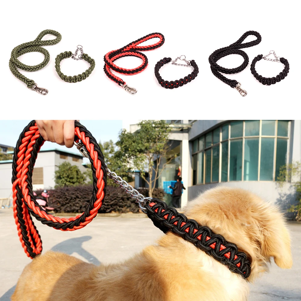 High Quality Upgraded color collar stereotyped rope Large Dog Leashes