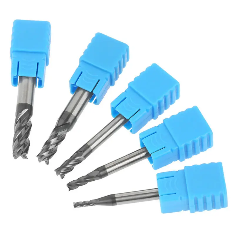 

Handtool Milling Cutters Accessory 5pcs Set Tungsten Carbide Thread 4-Flat Tool End Mill Woodworking Equipment
