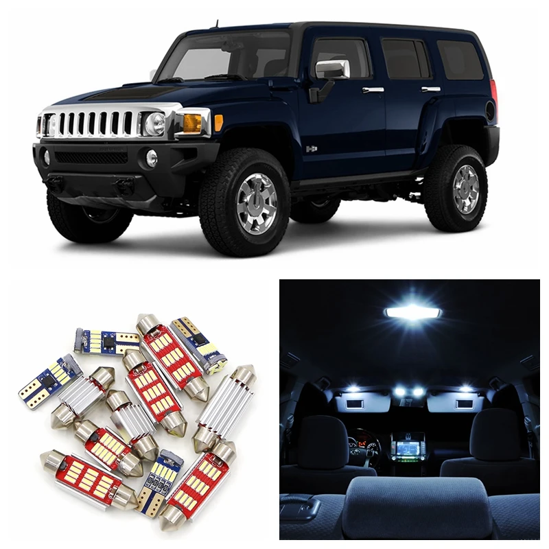 Us 15 99 36 Off 13pcs Canbus No Error White Car Super Bright Led Light Bulbs Interior Package Kit For 2007 2010 Hummer H3 Map Dome Trunk Lamp In