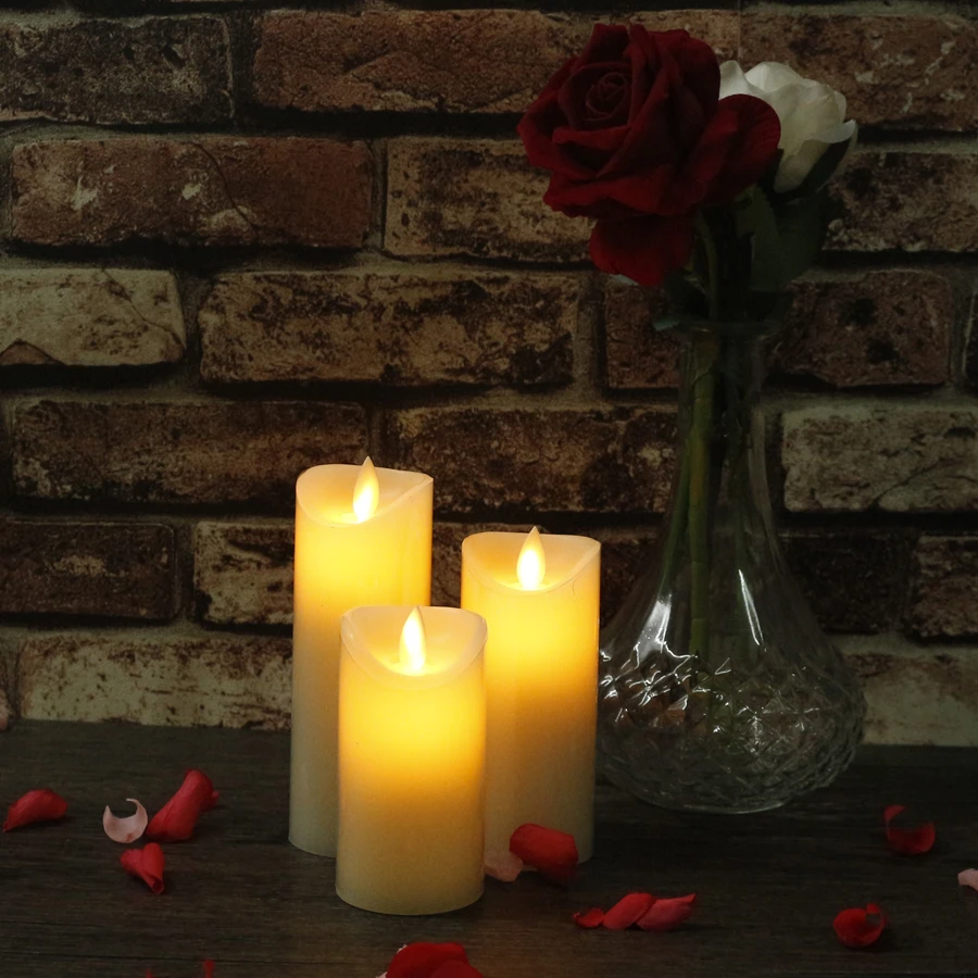 Имитация пламени светодиодные свечи Votive Pillar беспламенная свеча лампа для