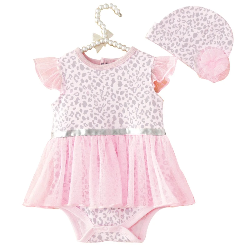 Summer Princess Newborn Baby Girl Bodysuits +Hat Infant Print Set Cotton Body Bebe Clothes
