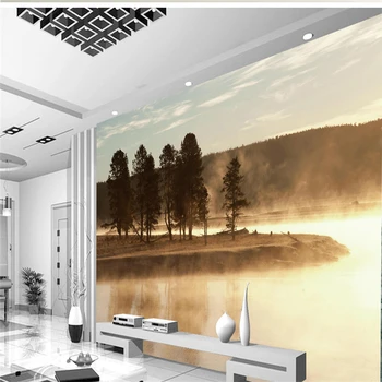 

beibehang Large custom wallpapers landscape landscape river trees murals papel de parede para quarto de menino