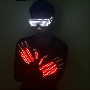 

T3 Mens led light gloves led costumes ballroom dance costum stage show led glass led gloves light gloves dj wears bar wear 1set