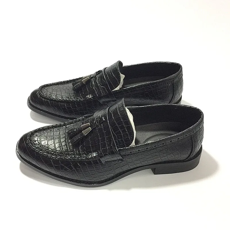 rouge De Appartements Haute Luxe Respirant Pointu 021 Oxfords Hommes Bout En Chaussures Robe Noir Gland Mocassins Cuir marron D'affaires Qualité 1H1qr