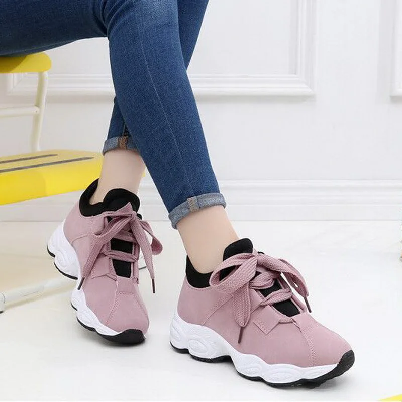 

Women Sneakers 2019 Spring Summer Leather Woman Flats Shoes Fashion Sweet ladies platform Breathable Shoes Women Casual Shoes