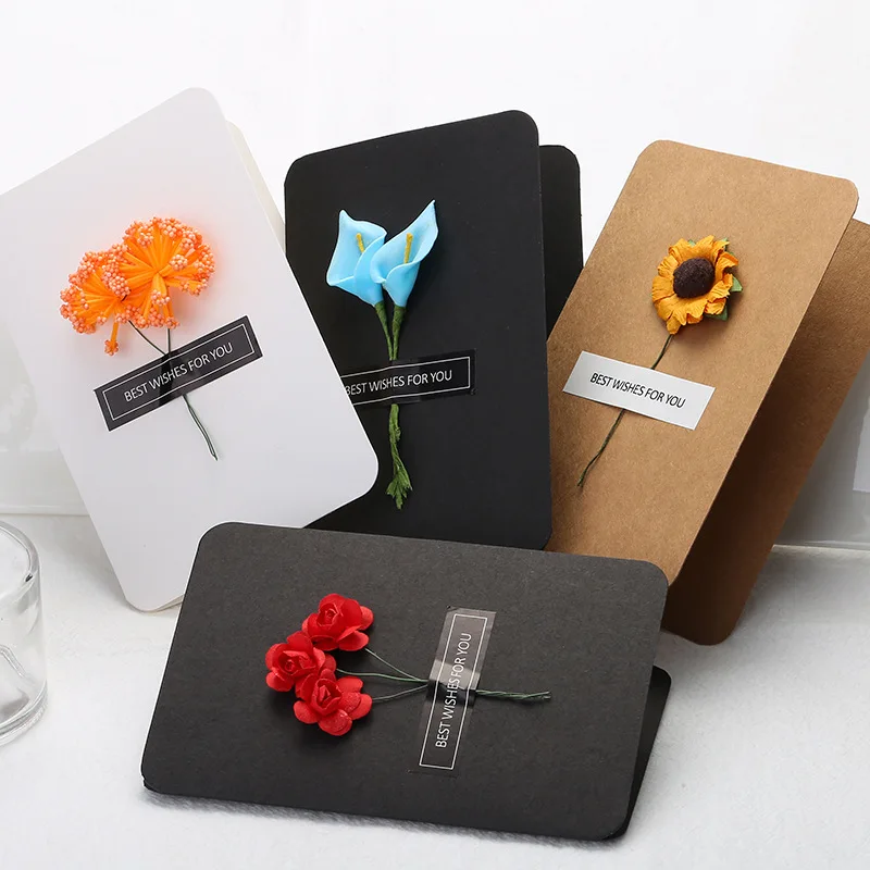  20pcs/lot Creative Flower Paper Greeting Cards Wedding Decoration Cards Birthday Wedding Invitation - 32882131362