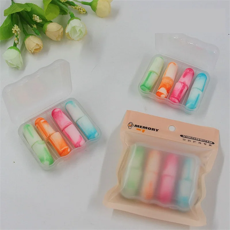 High quality 8pcs4pairs Soft Memory foam EarPlugs Hearing Protective earmuffs Noise Reduction Soundproof For Travel Sleep Study (3)