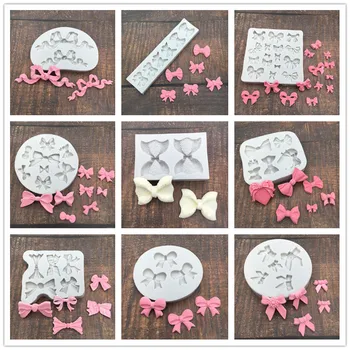 

Bow knot modeling sugar coated silicone mold cake decorating DIY Baking Chocolate Mold clay drop mold WMJ-92