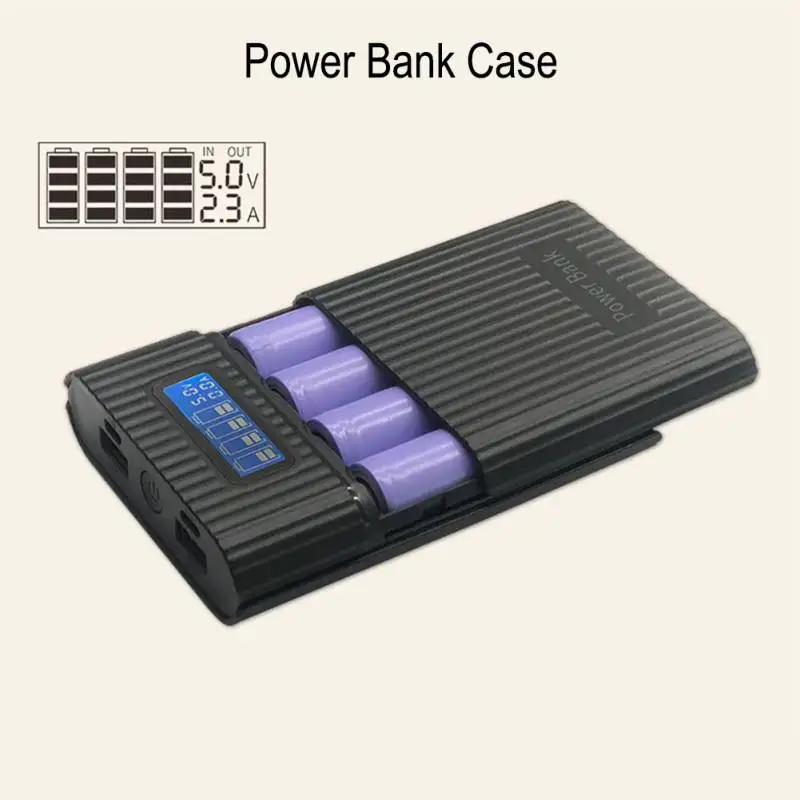 4x18650 DIY Battery Bank Portable Battery Shell Box Case DIY KIT Digital LCD Display Powerbank Portable Battery Shell Box Case