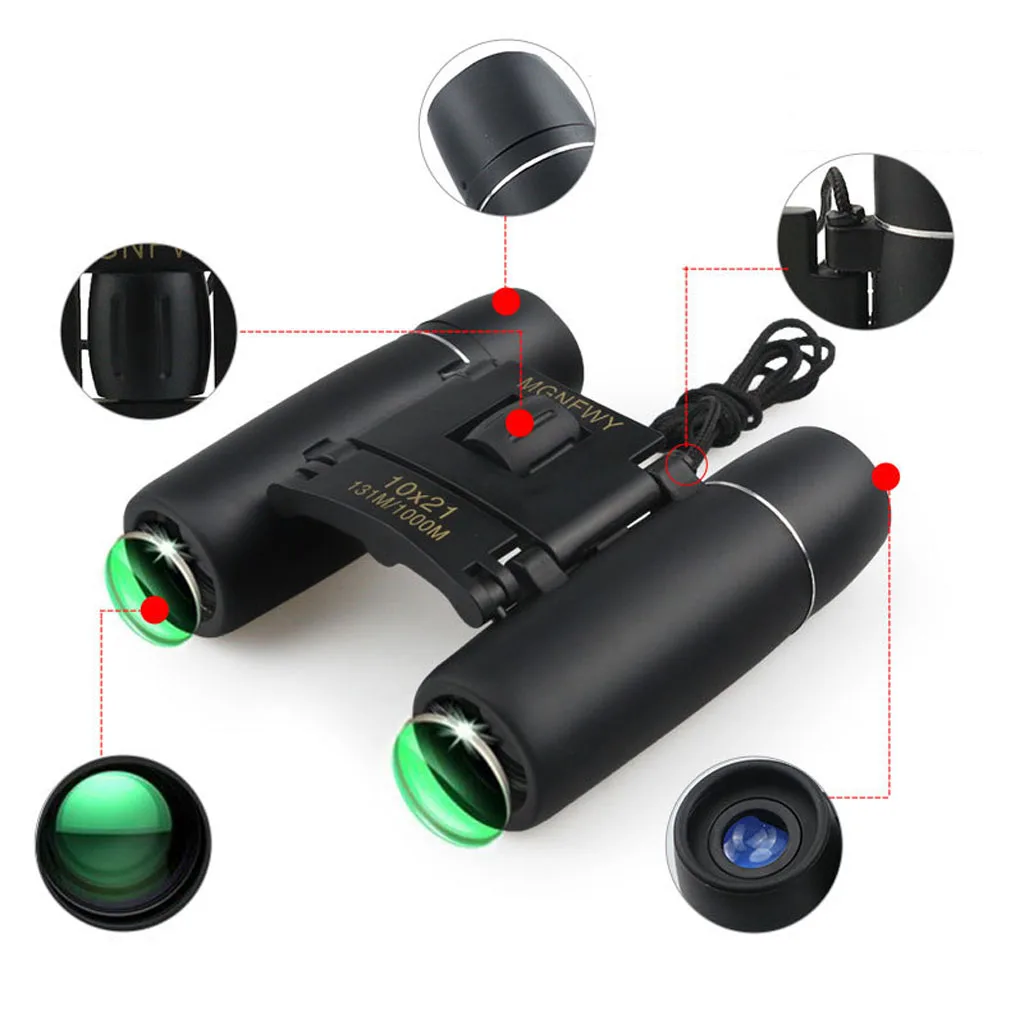 

MagiDeal Telescope 10x21 Binoculars Night Vision Bak7 for Outdoor Bird Watching Hunting Camping Traveling Binocular 2000m