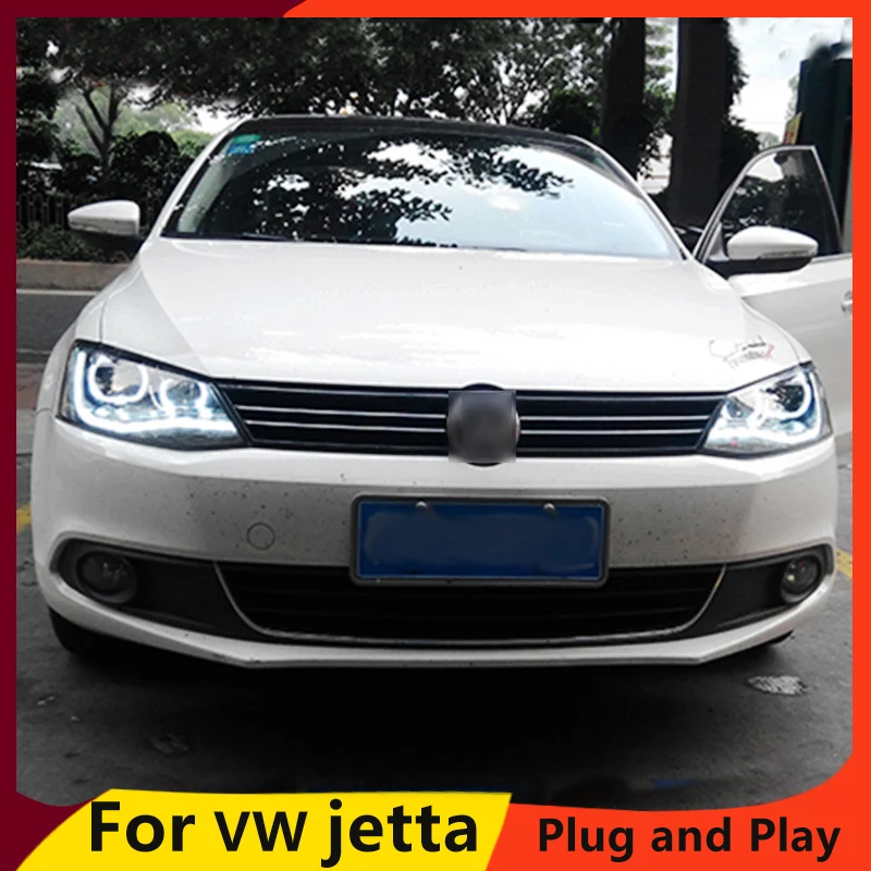 KOWELL стайлинга автомобилей для фары для Volkswagen jetta для VW jetta MK6 Глава лампы с светодиодный руководство стайлинга автомобилей bi xenon объектива парковки