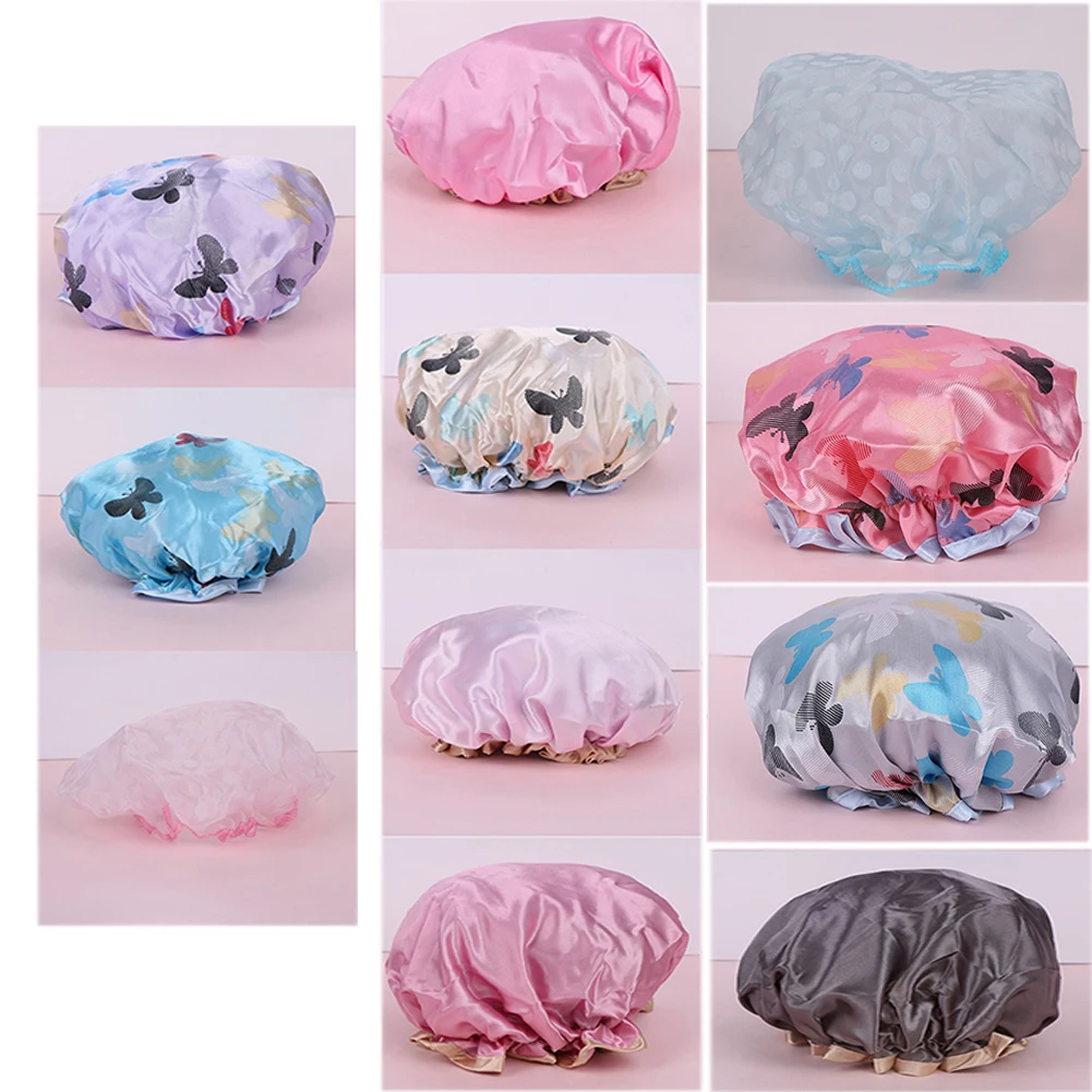 Buy 1pc Lovely Thick Women Shower Satin Hats Colorful