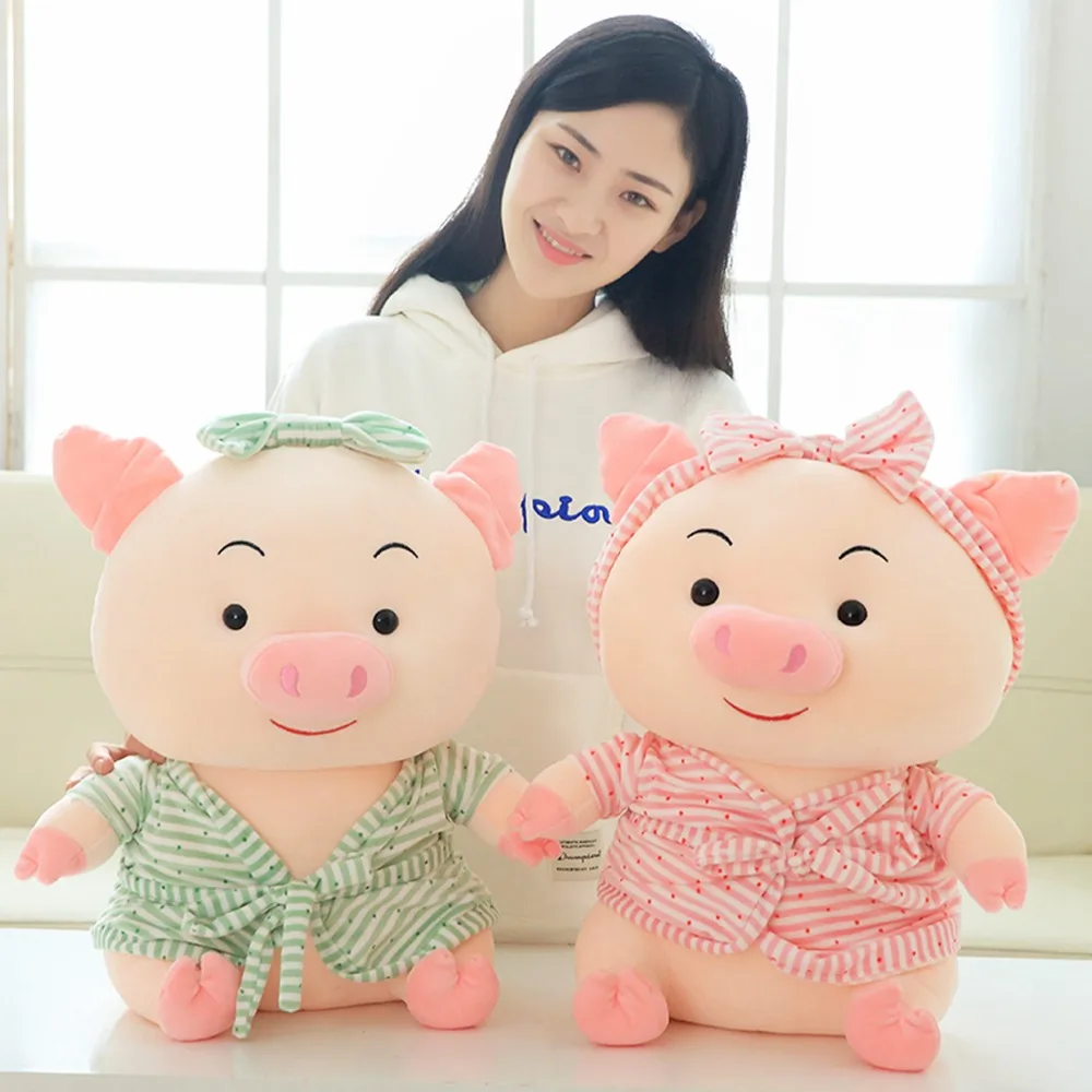 

1pc 25-40cm Creative Kawaii Pig with Bathrobe Stuffed Cute Animal Plush Toys for Children Lucky Piggy Kids Appease Doll Gift